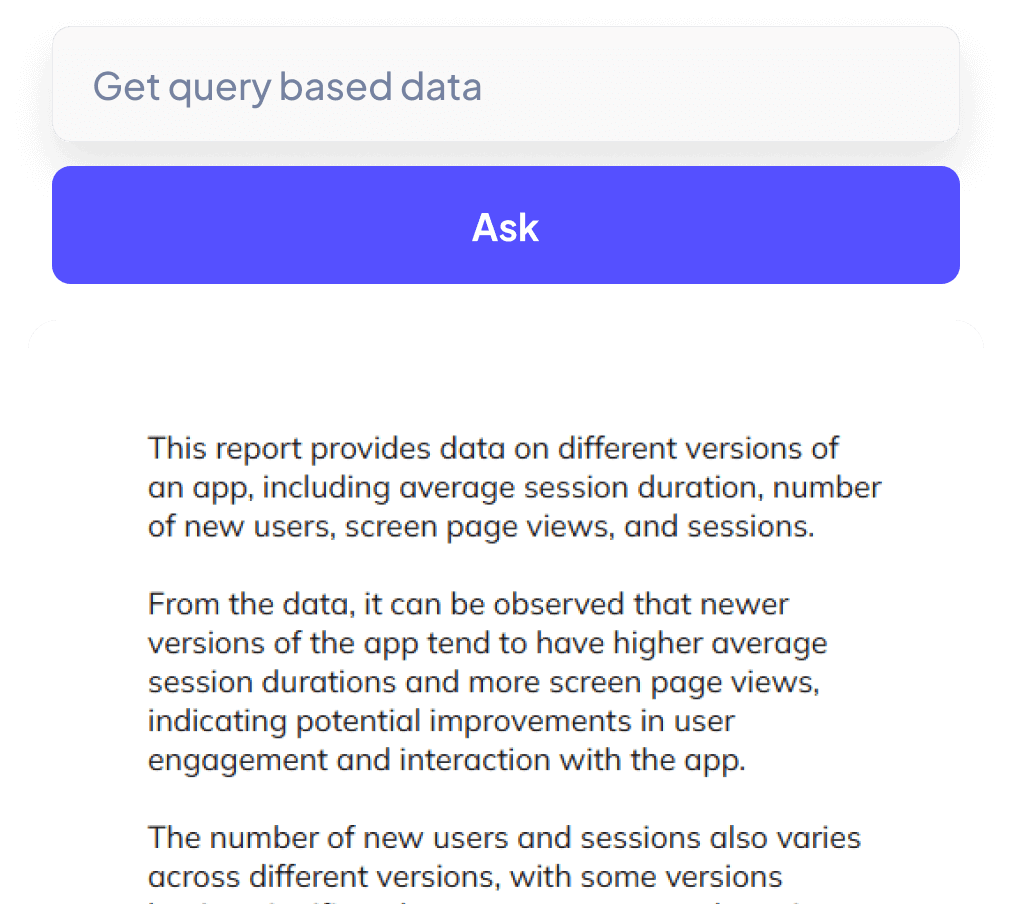 Use AI to quickly get precise answers and relevant data for your queries.