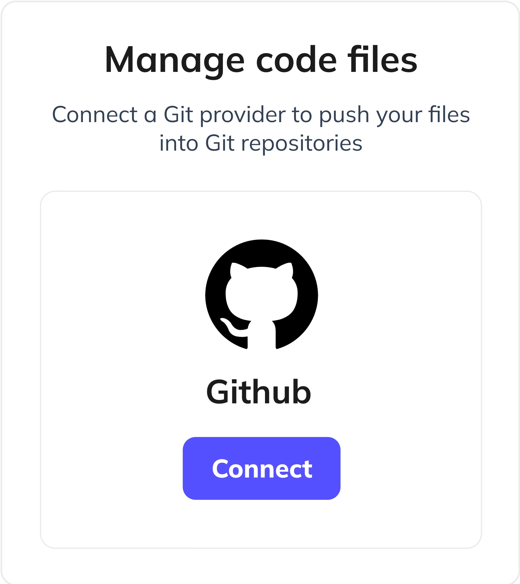 Connect Project to GitHub with a Single Click